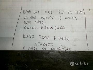 Cambio man. 6m bmw x1 f48 2.0 td b47
