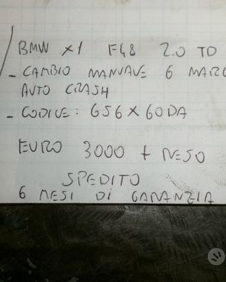 Cambio man. 6m bmw x1 f48 2.0 td b47
