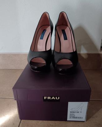 Scarpe décolleté spuntate con zeppa, tacco 10