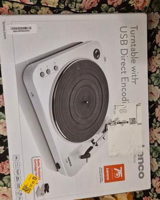 Giradischi LENCO L-85 USB Semi-Automatico Bianco