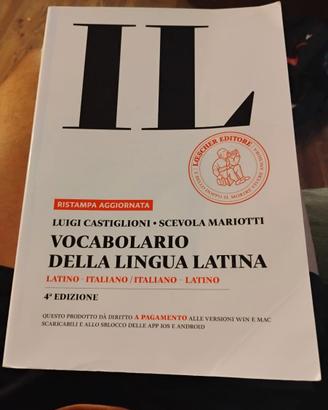 Il vocabolario della lingua latina  4 a ed.