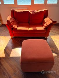 Set 2 divanetti e puff in tessuto lavabile