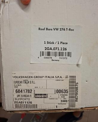 Barre portatutto originali Volkswagen TROC