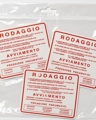 Kit adesivi rodaggio e miscela Vespa Piaggio.