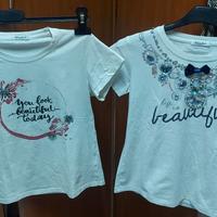 Set abbigliamento bambina t-shirt bianca brillanti