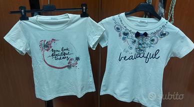 Set abbigliamento bambina t-shirt bianca brillanti