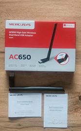 AC650 High Gain Wireless Dual Band USB Adapter