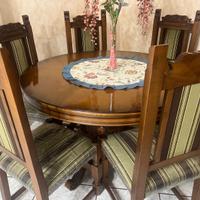 Tavolo rotondo allungabile antico