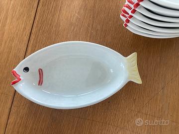 Set 8 piatti ceramica dipinti a mano