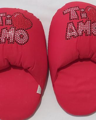 Ciabattone peluche AMORE brillantini san valentino