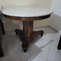 tavolo stile Impero con marmo di Carrara 