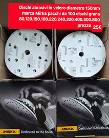 Dischi abrasivi diametro 150mm marca Mirka