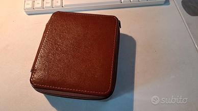 Kit pulizia scarpe in custodia marrone