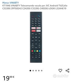 Telecomando per TV Jvc Smart Android/Cello