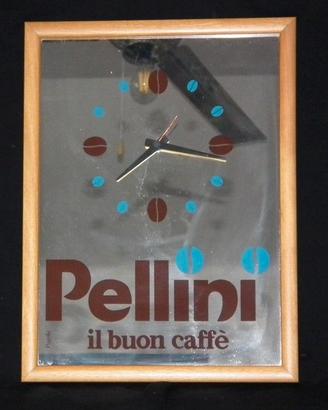Orologio a specchio da bar pellini caffè