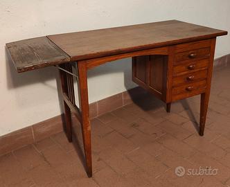 scrivania vintage in rovere con ribalta