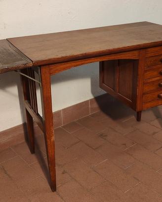 scrivania vintage in rovere con ribalta