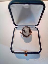 Anello ak345 in Argento 25 rodiato, Cammeo