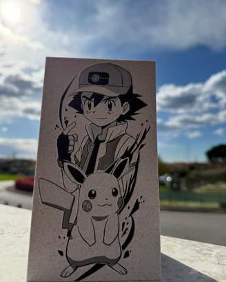 Quadro Pikachu e Ash