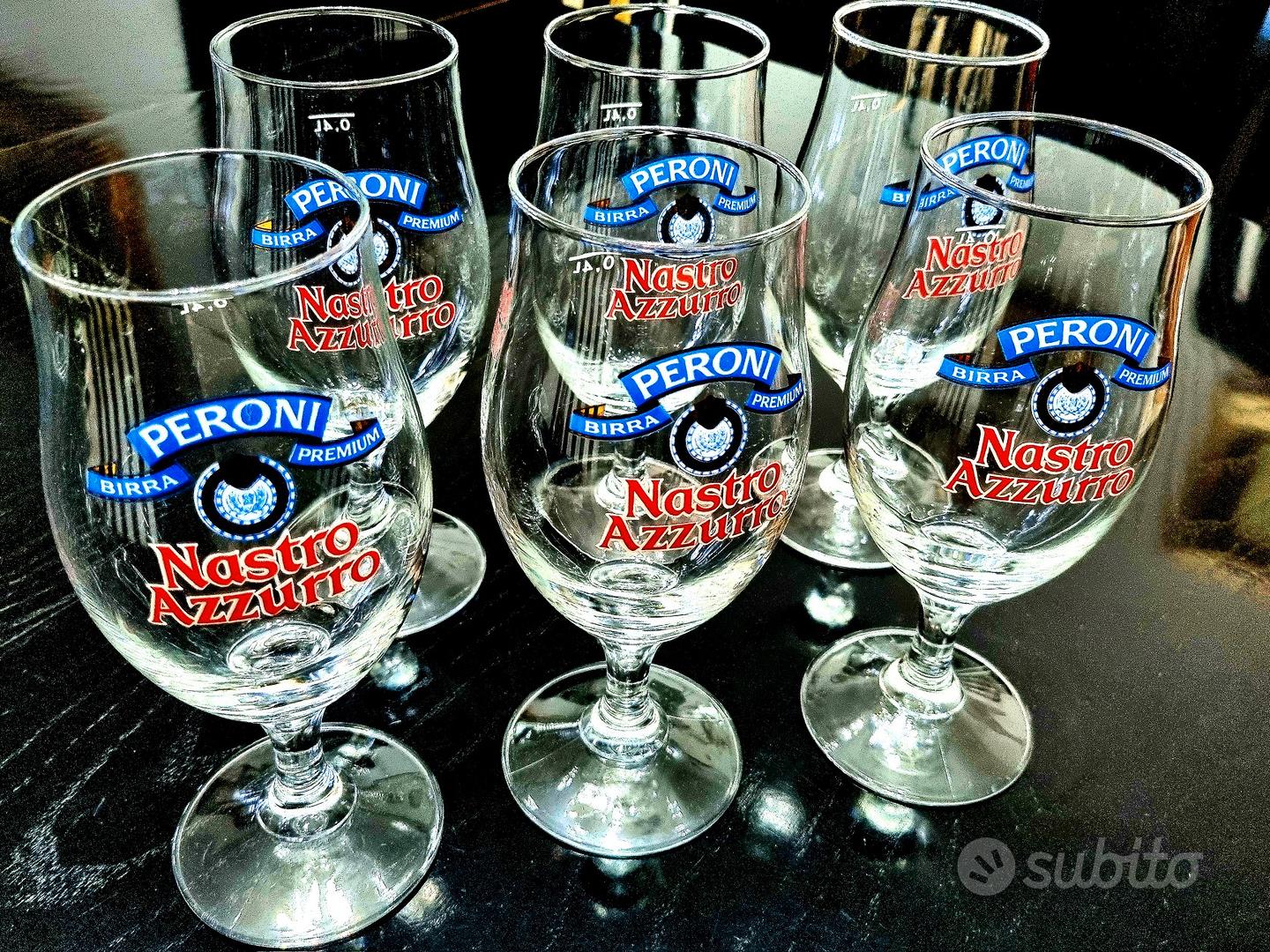 Set 6 Bicchieri Da Birra Nastro Azzurro - Da 0.4 L In Vetro, Forma Cilindrica Per Schiuma Perfetta - Foto 13