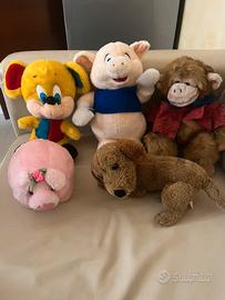 Set 5 Peluche - Topolino, Maialino , Scimmietta, C