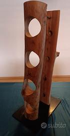 Portabottiglie vino in legno artigianale 4 bottig