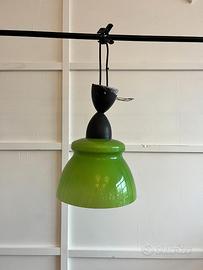Lampada a sospensione in vetro verde