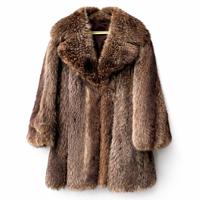 Pelliccia vera vintage marrone elegante – cappotto