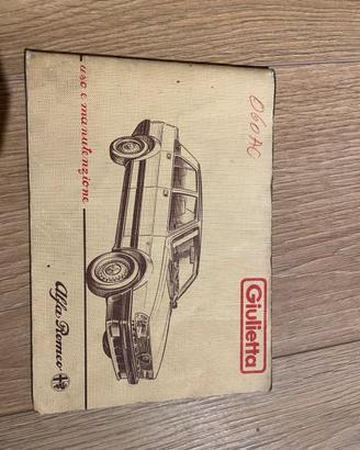 Libretto uso e manutenzione Alfa Romeo Giulietta