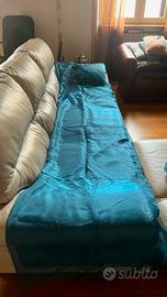 Coppia di tende in tessuto voile azzuurro