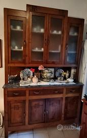 CREDENZA ANTICA CON ALZATA – FINE '800/PRIMI '900