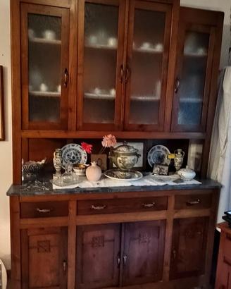 CREDENZA ANTICA CON ALZATA – FINE '800/PRIMI '900