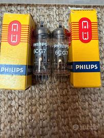 coppia valvole segnale Philips 6CG7