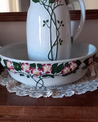brocca con catino ceramica Laveno