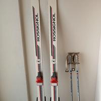 sci rossignol + racchette vintage