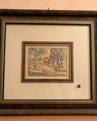 Quadro in radica con cornice argento