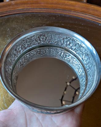 Sottobottiglia vintage argentato con specchio
