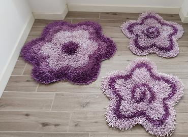 Tris tappeti scendiletto viola floreale - Arredamento e Casalinghi In  vendita a Roma