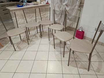 6 sedie da cucina in ferro