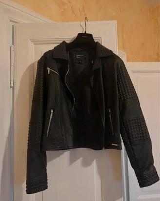Giacca Guess pelle nera borchie
