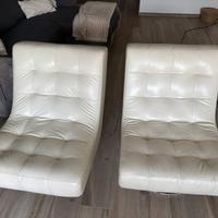 Poltrone girevoli in vera pelle con base cromata