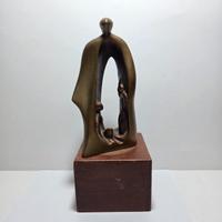Scultura in bronzo astratta modernista famiglia