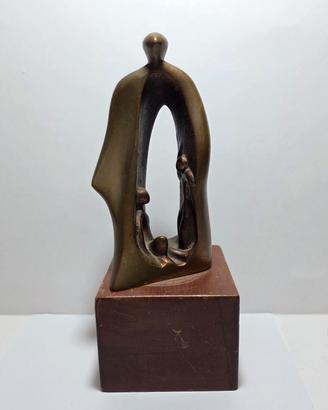 Scultura in bronzo astratta modernista famiglia