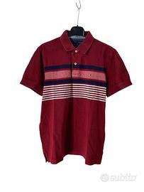 Polo Tommy Hilfiger rossa a righe taglia M