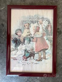 Stampa su carta d'epoca con cornice.