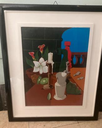 Quadro natura morte con cornice nera