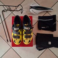 MTB scarpe + Sella + gambali + portapacchi 