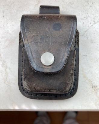 borsino porta zippo in cuoio da cintura