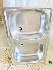 Lavello doppio per cucina 80x50
