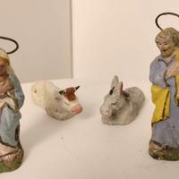 Sacra Famiglia in terracotta + bue e asinello